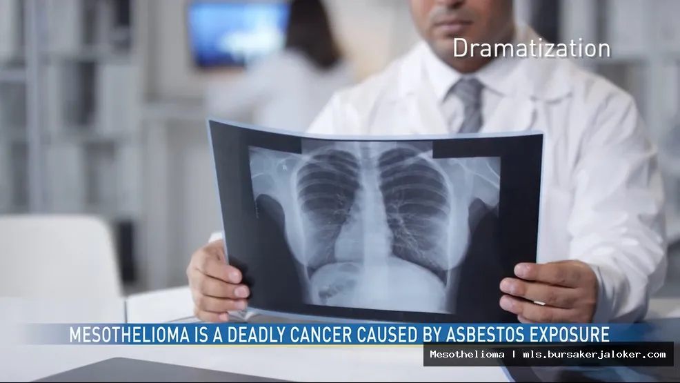 Mesothelioma news: Awareness ribbon graphic.
