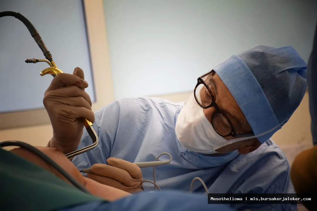Mesothelioma surgery: operating room view.